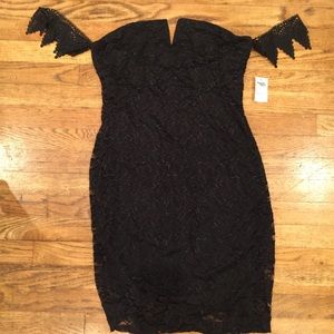 Strapless Lace Black Dress